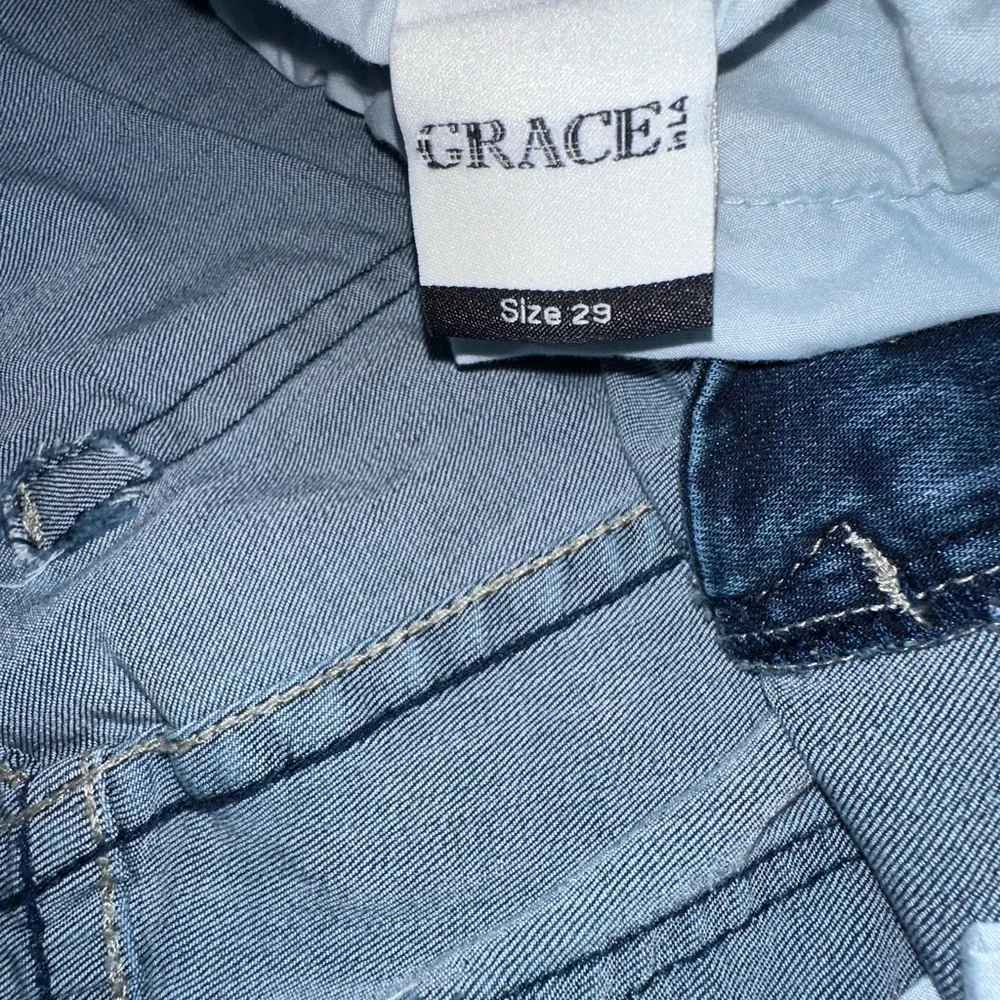 Grace Dark Blue Distressed Skinny Jeans